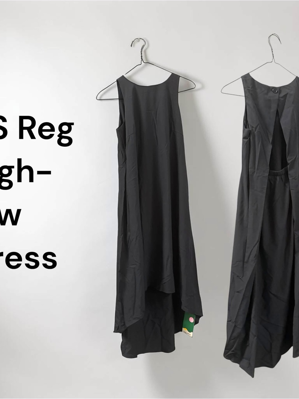 HALARA Black Sleeveless High-Low Dress